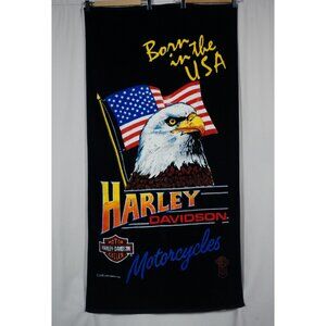 Holoubek Harley Davidson Beach Towel biker BORN IN USA Eagle '85 Vintage 29x55